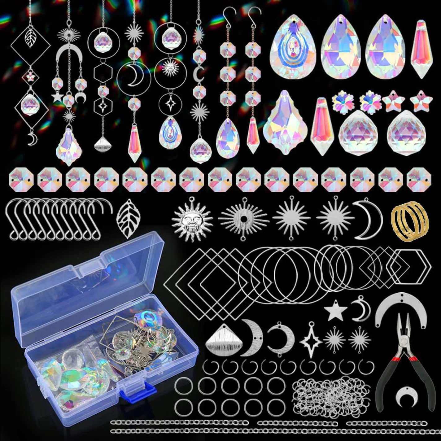 DIY Suncatcher Making Kits 200Pcs Craft Supplies for DIY Home Decors Sun Catchers Hanging Pendant Rainbow Maker Window Hanging
DIY Suncatcher Making Kits 200Pcs Craft Supplies for DIY Home Decors Sun Catchers Hanging Pendant Rainbow Maker Window Hanging