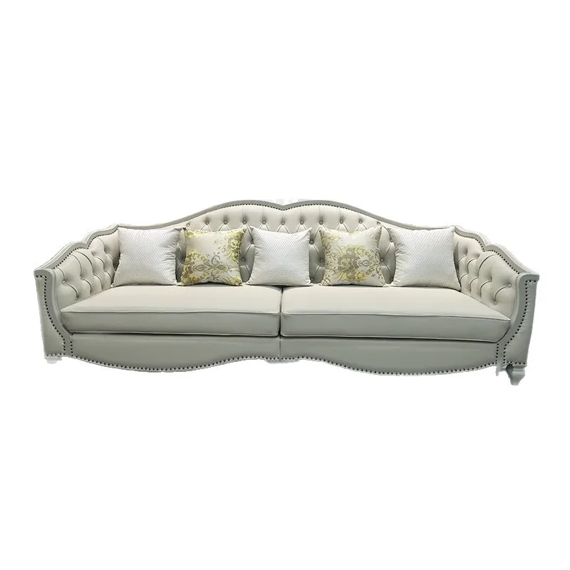 French sofa living room combination American leather solid wood European sofa
French sofa living room combination American leather solid wood European sofa