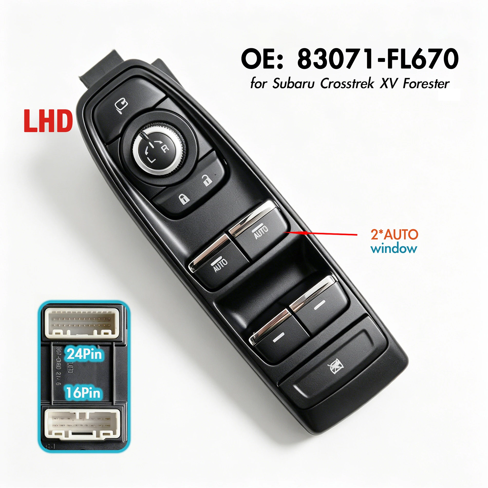 83071FL670 83071-FL670 For Subaru Crosstrek XV Forester 2018-2023,Front Left Electric Power Window Switch Lifter Control Button
83071FL670 83071-FL670 For Subaru Crosstrek XV Forester 2018-2023,Front Left Electric Power Window Switch Lifter Control Button