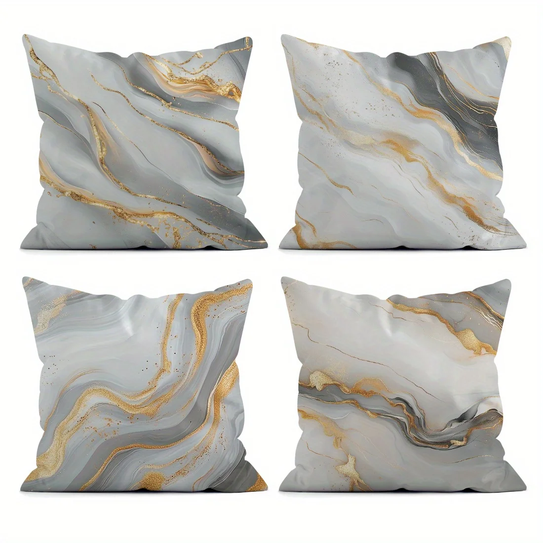 Grey Gold Marble Cushion Covers Double-Sided Pillowcases Set of 4 Luxury Abstract Texture Decorative Cases for Sofa Bed
Grey Gold Marble Cushion Covers Double-Sided Pillowcases Set of 4 Luxury Abstract Texture Decorative Cases for Sofa Bed