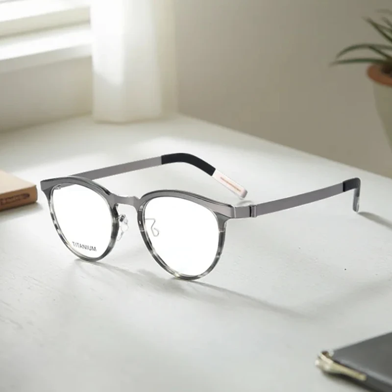 Handmade Retro Round Screwless Men's Eyewear Vintage Titanium Acetate Eyeglasses Women Denmark Brand Unisex Glasses Frame
Handmade Retro Round Screwless Men's Eyewear Vintage Titanium Acetate Eyeglasses Women Denmark Brand Unisex Glasses Frame