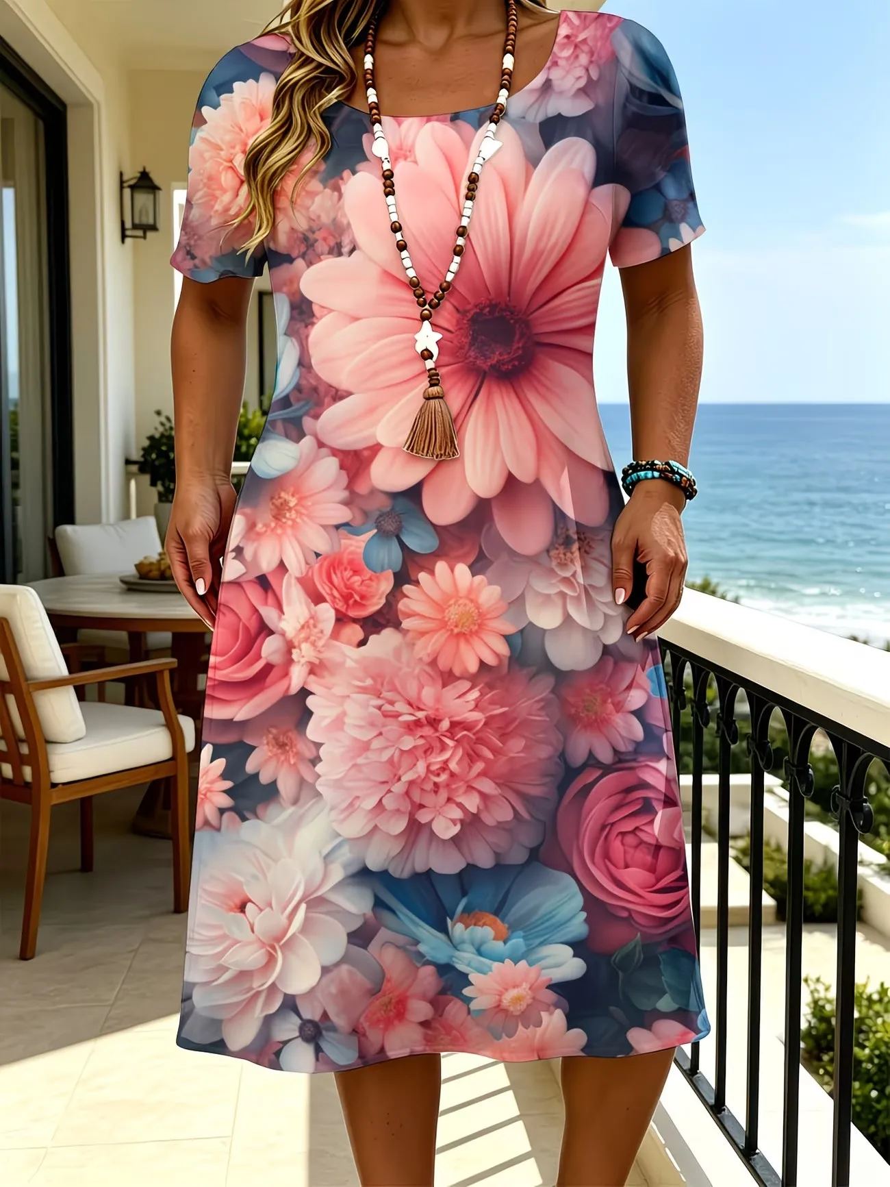 plus Size Women's Dress 3D Floral Short Sleeve round Neck Summer Casual Vacation Dress
plus Size Women's Dress 3D Floral Short Sleeve round Neck Summer Casual Vacation Dress