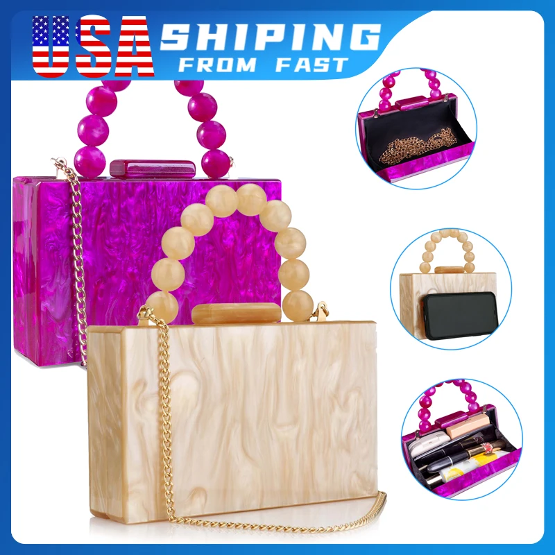 Acrylic Pearl Fashion PVC Evening Bags Marble Colorful Handbag with Chain Women Luxury Purse Crossbody Bag Wedding Party Beach B
Acrylic Pearl Fashion PVC Evening Bags Marble Colorful Handbag with Chain Women Luxury Purse Crossbody Bag Wedding Party Beach B