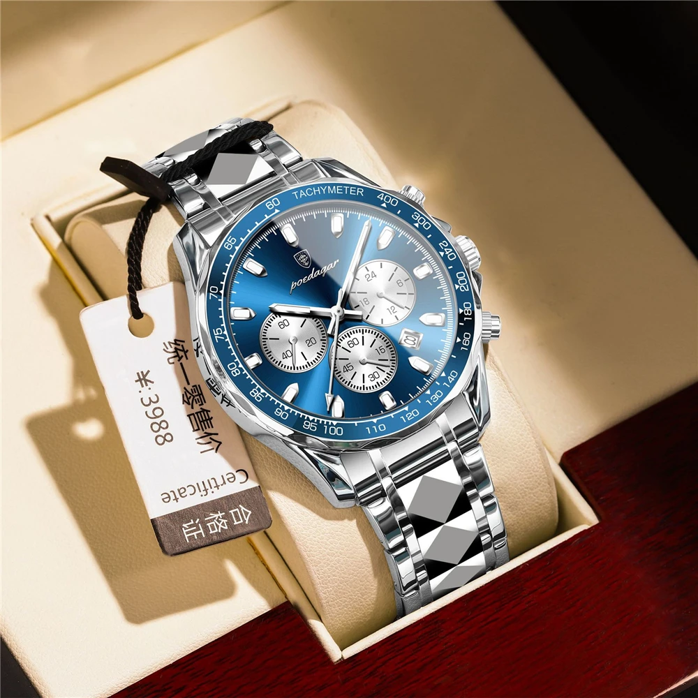 Reloj Poedagar Automatic Watch For Man Blue Digital Small Dial Fashion Quartz Wristwatches Men Clock Luxury Watches Mens Gifts
Reloj Poedagar Automatic Watch For Man Blue Digital Small Dial Fashion Quartz Wristwatches Men Clock Luxury Watches Mens Gifts