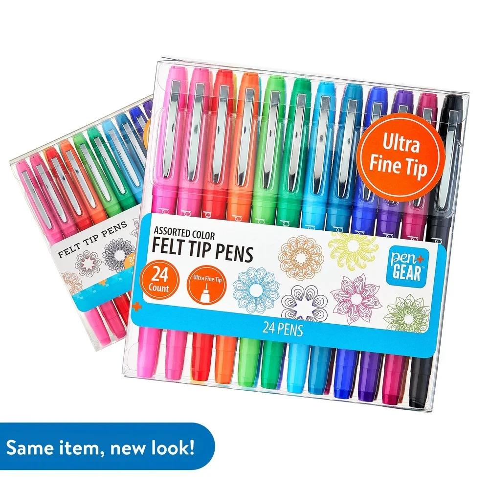 Assorted Colors 24 Pack Ultra Fine Felt Tip Pens Quick Dry Ideal Grading Drawing Doodling Note Taking
Assorted Colors 24 Pack Ultra Fine Felt Tip Pens Quick Dry Ideal Grading Drawing Doodling Note Taking