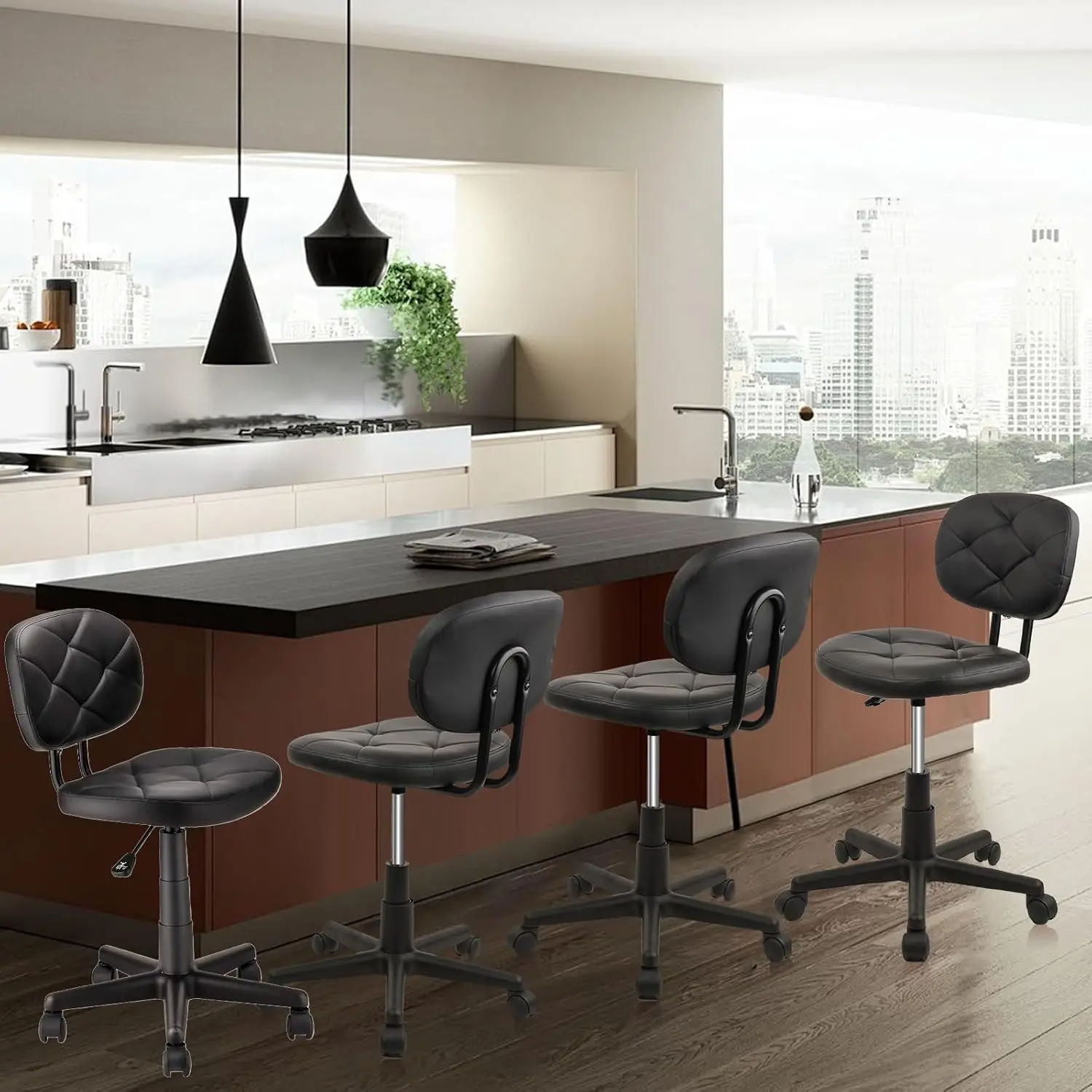 Rolling Stool Chair with Backrest Leather Swivel Salon Spa Stools, Adjustable Height Work Garage Chairs for Home, Customized
Rolling Stool Chair with Backrest Leather Swivel Salon Spa Stools, Adjustable Height Work Garage Chairs for Home, Customized