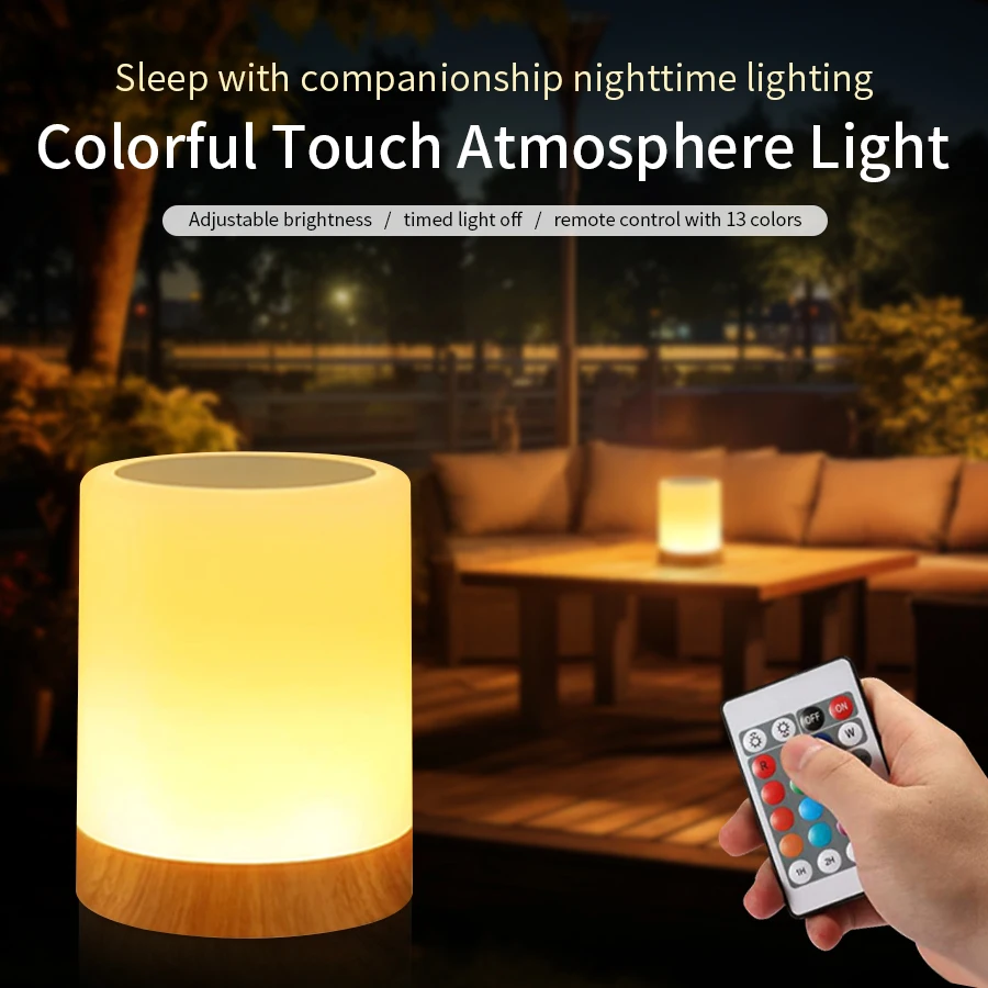 Creative LED Night Light 13 Colors RGB Dimmable Rechargeable Remote Control Touch Table Lamp Portable Bedroom Bedside Night Lamp
Creative LED Night Light 13 Colors RGB Dimmable Rechargeable Remote Control Touch Table Lamp Portable Bedroom Bedside Night Lamp
