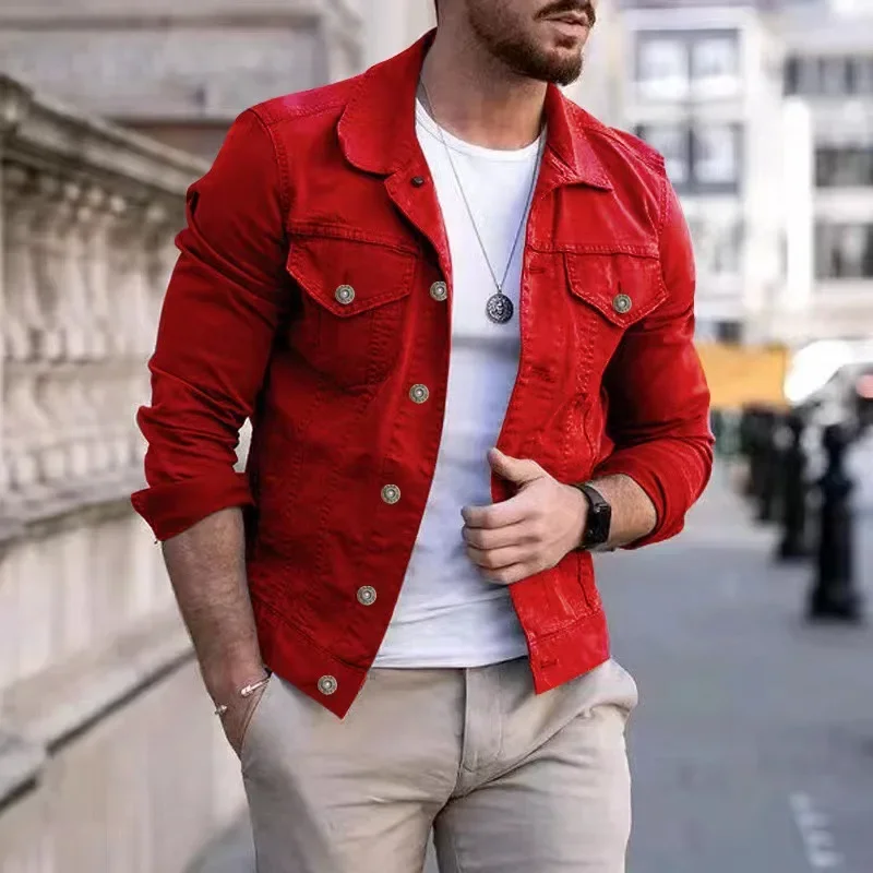 Fashion Spring Men's Jean Jacket Outerwear Casual Slim-fit Coat with Pocket Button Design Cargo Jacket Streetswear Tops Clothing
Fashion Spring Men's Jean Jacket Outerwear Casual Slim-fit Coat with Pocket Button Design Cargo Jacket Streetswear Tops Clothing