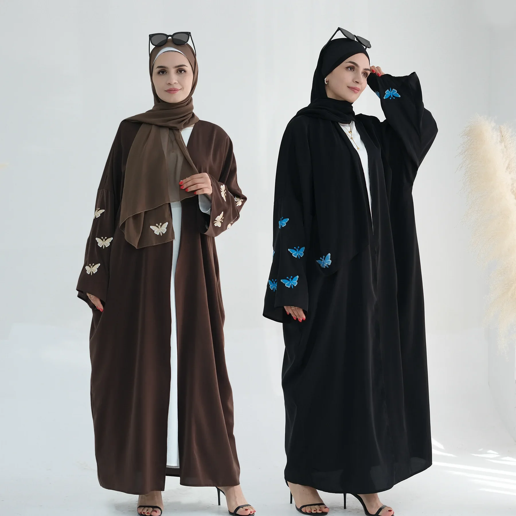 Butterfly Embroidery Abaya Women Linen Fabric Long Dress Cardigan Scarf Muslim Open Kimono Dubai Kaftan Ramadan Eid Islam Cloth
Butterfly Embroidery Abaya Women Linen Fabric Long Dress Cardigan Scarf Muslim Open Kimono Dubai Kaftan Ramadan Eid Islam Cloth