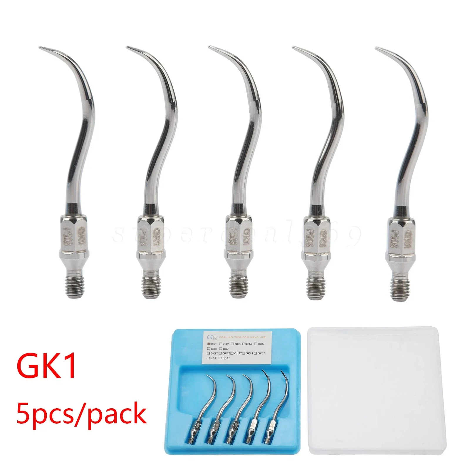 5pcs/pack Dental Ultrasonic Scaler Tips GK1 Tip Fit Kavo Air Scaler Handpiece
5pcs/pack Dental Ultrasonic Scaler Tips GK1 Tip Fit Kavo Air Scaler Handpiece