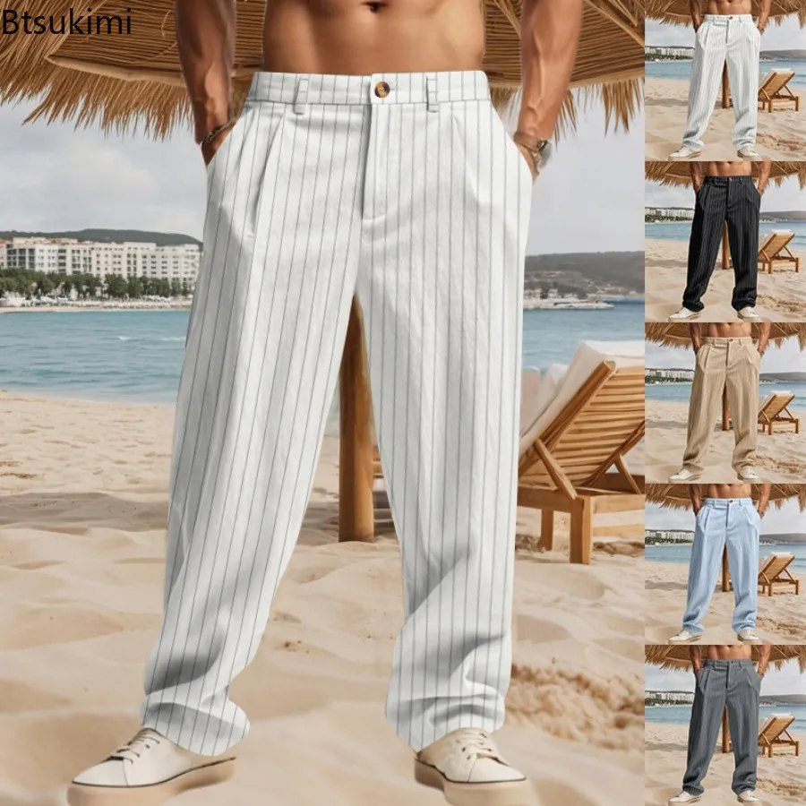 2026 New Men's Fashion Linen Casual Pants Spring and Autumn Thin Striped Zipper Straight Pants Comfortable Breathable Garment
2026 New Men's Fashion Linen Casual Pants Spring and Autumn Thin Striped Zipper Straight Pants Comfortable Breathable Garment