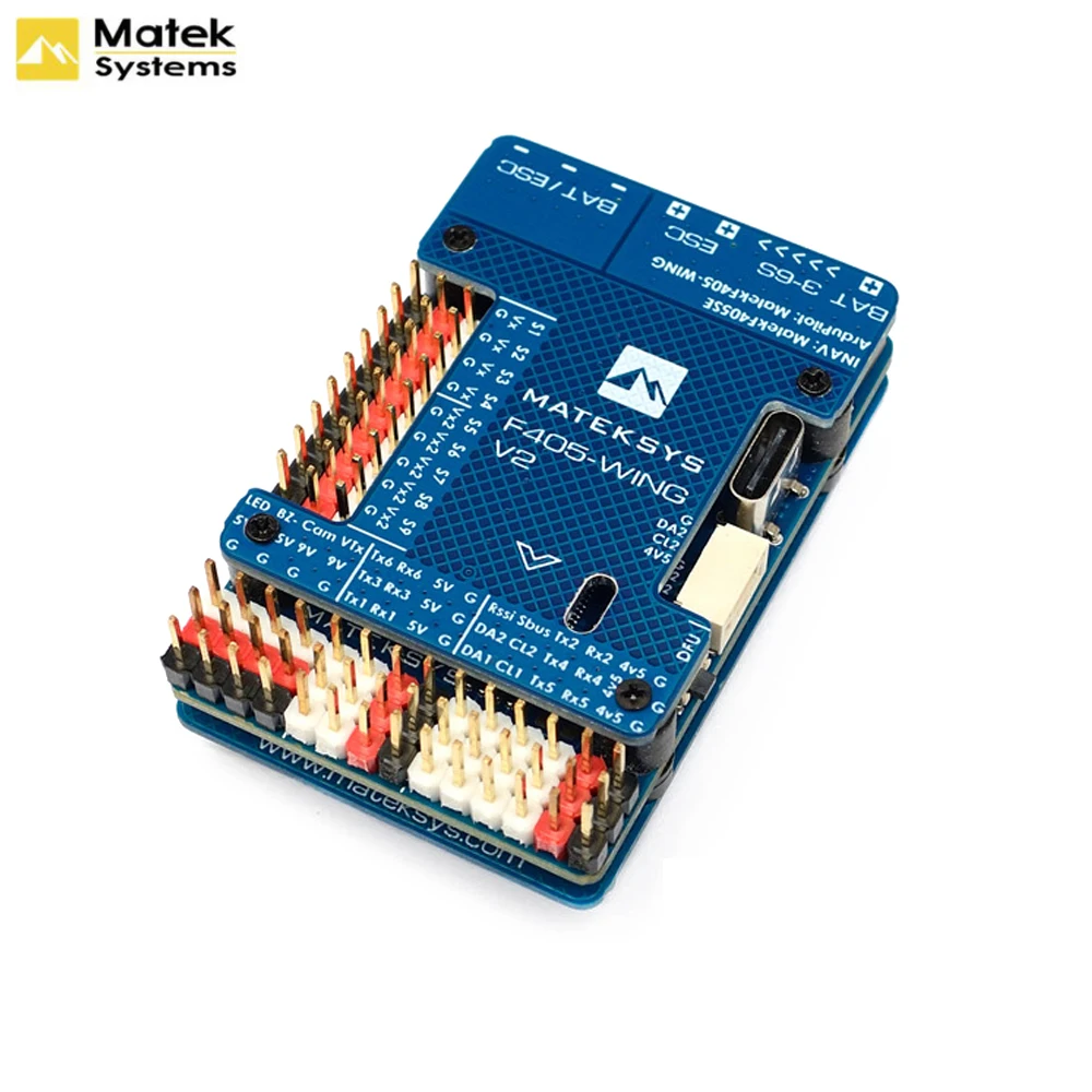 Matek Mateksys F405-Wing-V2 F405 Wing 3-6S Flight Controller
Matek Mateksys F405-Wing-V2 F405 Wing 3-6S Flight Controller