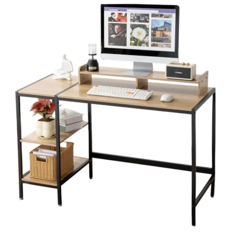 Computer Desk with Storage Shelf - Natural Wood Ideal Gaming Desk for Bedrooms Small Spaces and Home Offices Modern Writing Des
Computer Desk with Storage Shelf - Natural Wood Ideal Gaming Desk for Bedrooms Small Spaces and Home Offices Modern Writing Des