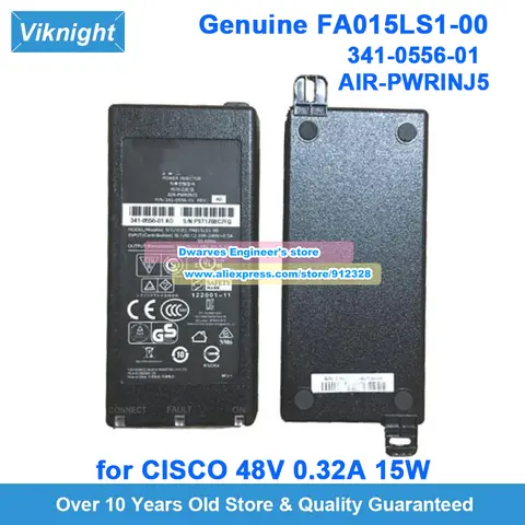 Véritable FA015LS1-00 341-0556-01 adaptateur secteur 48 V 0.32A 15 W pour CISCO 1602I 1142-121 AIR-PWRINJ5 alimentation POE