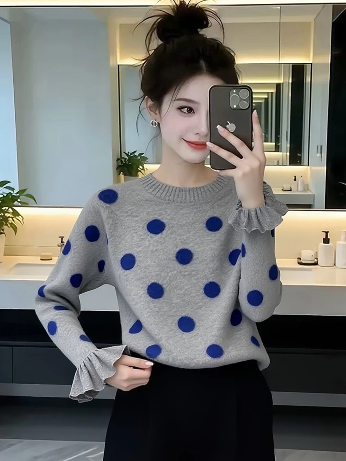 Chic Korean Style Long Sleeve Knitted Sweater Women's round Neck Base Layer Top Spring Commute Friendly Bateau Hem Shirt
Chic Korean Style Long Sleeve Knitted Sweater Women's round Neck Base Layer Top Spring Commute Friendly Bateau Hem Shirt