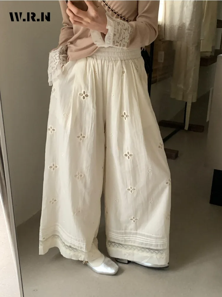 Casual Sweet High Waist Wide Leg Oversized Thin Pants 2025 Summer Women's Vintage Loose Fit Soft Lace Ankle Length Trousers
Casual Sweet High Waist Wide Leg Oversized Thin Pants 2025 Summer Women's Vintage Loose Fit Soft Lace Ankle Length Trousers