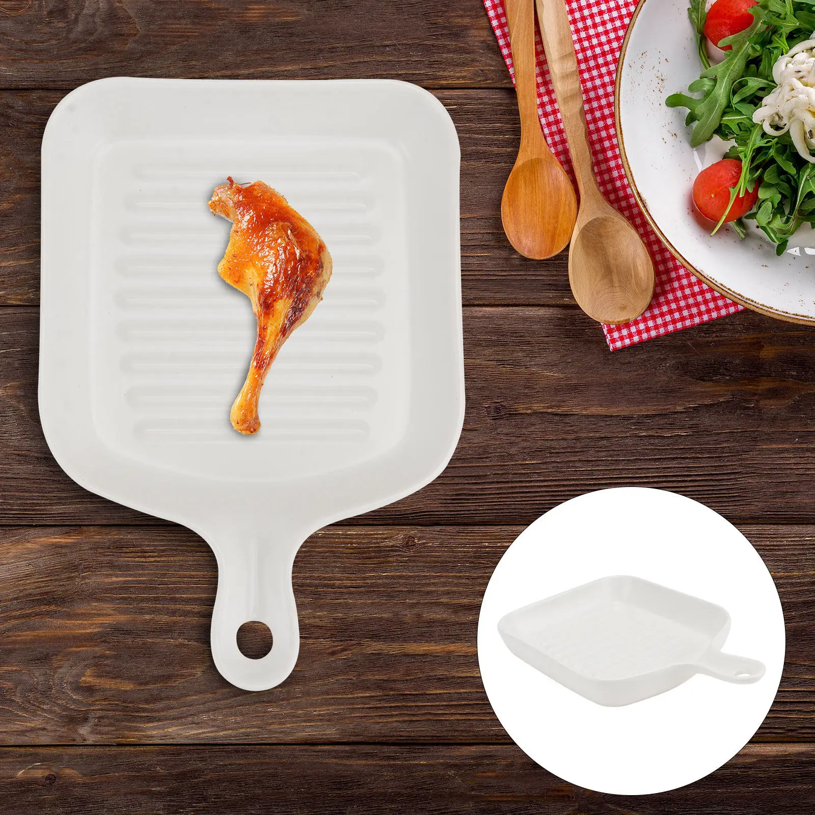 Square Single Handle Grill Plate Porcelain Microwave Safe Multipurpose Dish Holder Cooking Pan Food Grade Microwave Plate
Square Single Handle Grill Plate Porcelain Microwave Safe Multipurpose Dish Holder Cooking Pan Food Grade Microwave Plate