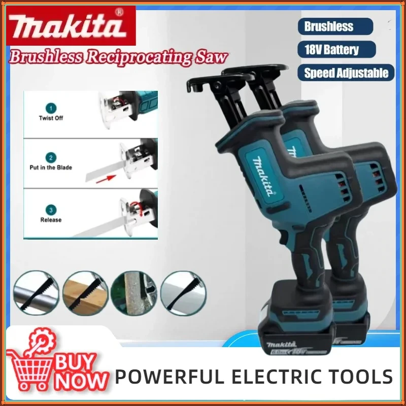 Makita Cordless Reciprocating Saw Speed Adjustable Brushless Metal Wood Electric Saw Power Tool For Makita 18V Battery
Makita Cordless Reciprocating Saw Speed Adjustable Brushless Metal Wood Electric Saw Power Tool For Makita 18V Battery