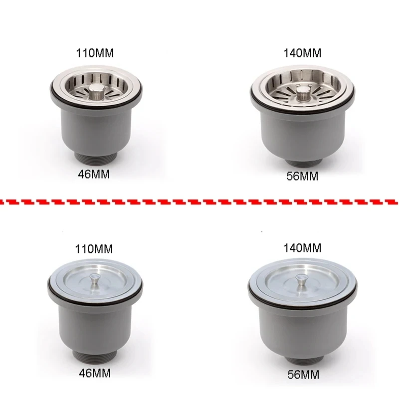 110MM 140MM Sink Drainage Filter Double Leak Proof And Waterproof 304 Stainless Steel Sink Basket Drainage Set Accessories
110MM 140MM Sink Drainage Filter Double Leak Proof And Waterproof 304 Stainless Steel Sink Basket Drainage Set Accessories