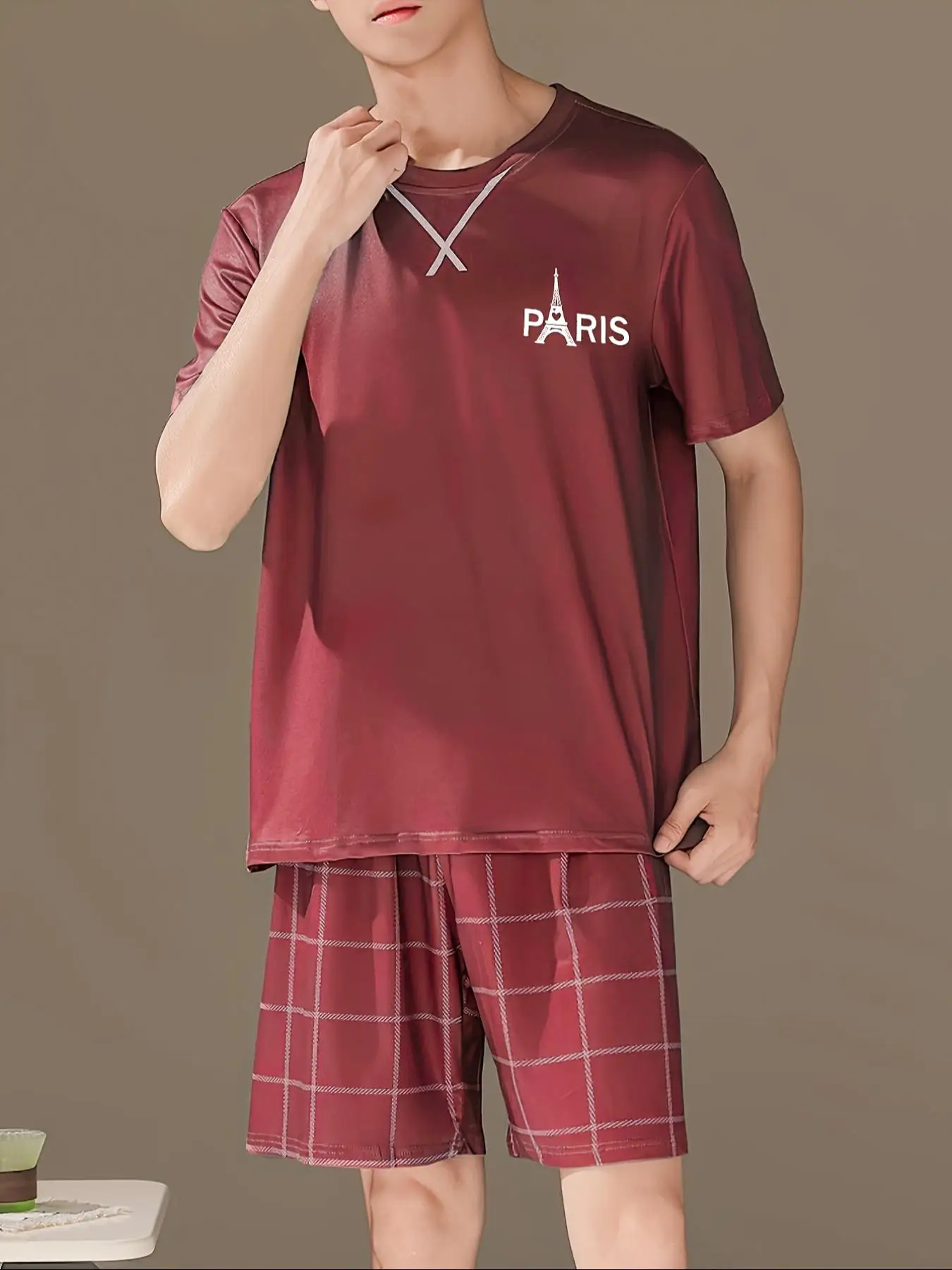 Men's 2-Piece Pajama Set - Trendy Typography T-Shirt with Plaid Lounge Shorts | Breathable Summer Sleepwear
Men's 2-Piece Pajama Set - Trendy Typography T-Shirt with Plaid Lounge Shorts | Breathable Summer Sleepwear