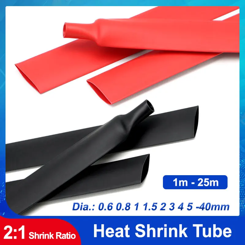 1M-25M 0.6mm~40mm Black Red Polyolefin Shrinking Assorted Heat Shrink Tube Cable Insulated SleeveTubing Wire Connector Protector
1M-25M 0.6mm~40mm Black Red Polyolefin Shrinking Assorted Heat Shrink Tube Cable Insulated SleeveTubing Wire Connector Protector