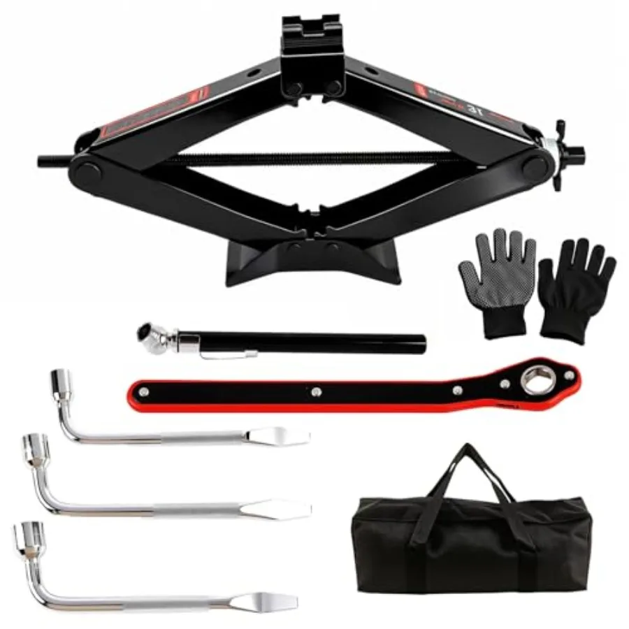 Scissor Jack Car Jack Kit 3 Ton 6614 lbs Tire Changing Kit with Lug Wrench Suitable for Sedans SUVs and MPVs
Scissor Jack Car Jack Kit 3 Ton 6614 lbs Tire Changing Kit with Lug Wrench Suitable for Sedans SUVs and MPVs
