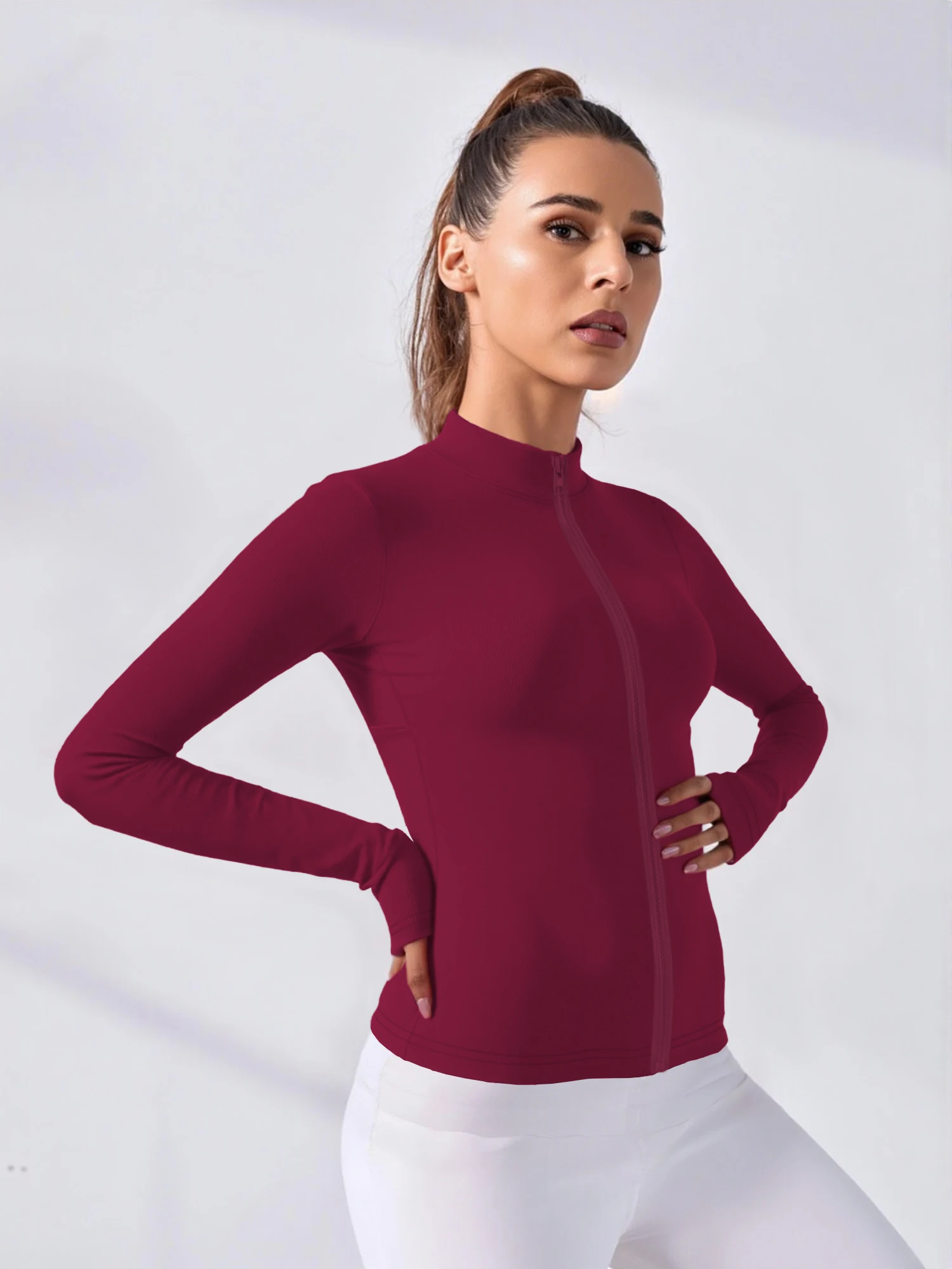 Ribbed Knit Full Zip Crop Top Long Sleeve Stand Collar Bodycon Casual Jacket for Women Yoga Gym Running Sports
Ribbed Knit Full Zip Crop Top Long Sleeve Stand Collar Bodycon Casual Jacket for Women Yoga Gym Running Sports