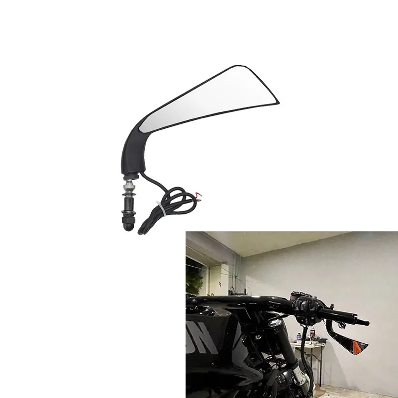 Black Motorcycle Handlebar Rearview Side Mirrors With LED Turn Signals Lights Indicator Lamp For Harl*y Road King 883 1200
Black Motorcycle Handlebar Rearview Side Mirrors With LED Turn Signals Lights Indicator Lamp For Harl*y Road King 883 1200
