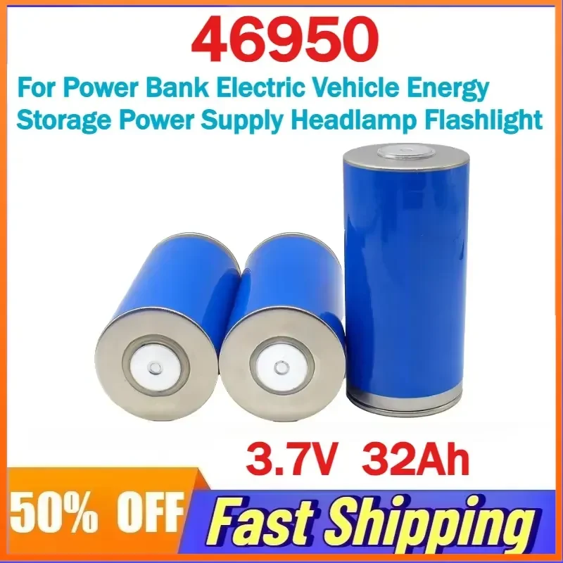 3.7V 46950 32Ah Lithium Rechargeable Battery for Power Bank Electric Vehicle Energy Storage Power Supply Headlamp Flashlight
3.7V 46950 32Ah Lithium Rechargeable Battery for Power Bank Electric Vehicle Energy Storage Power Supply Headlamp Flashlight