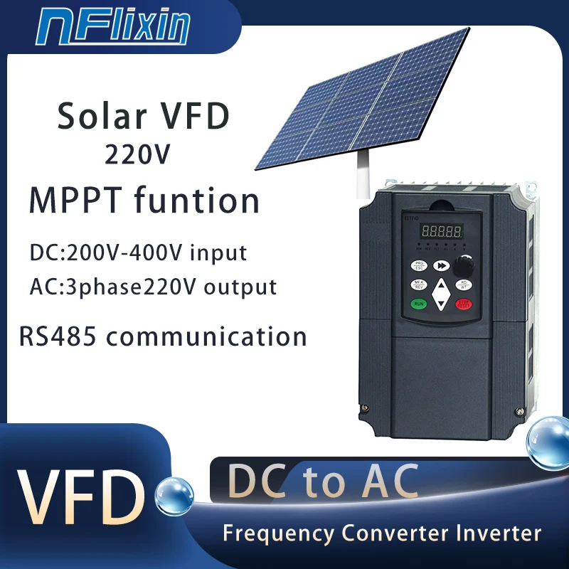 Солнечная VFD 0,75 кВт/1,5 кВт/2,2 кВт/4 кВт/5,5 кВт/7,5 кВт 220 В преобразователь частоты с регулируемой частотой для управления скоростью двигателя
Солнечная VFD 0,75 кВт/1,5 кВт/2,2 кВт/4 кВт/5,5 кВт/7,5 кВт 220 В преобразователь частоты с регулируемой частотой для управления скоростью двигателя
