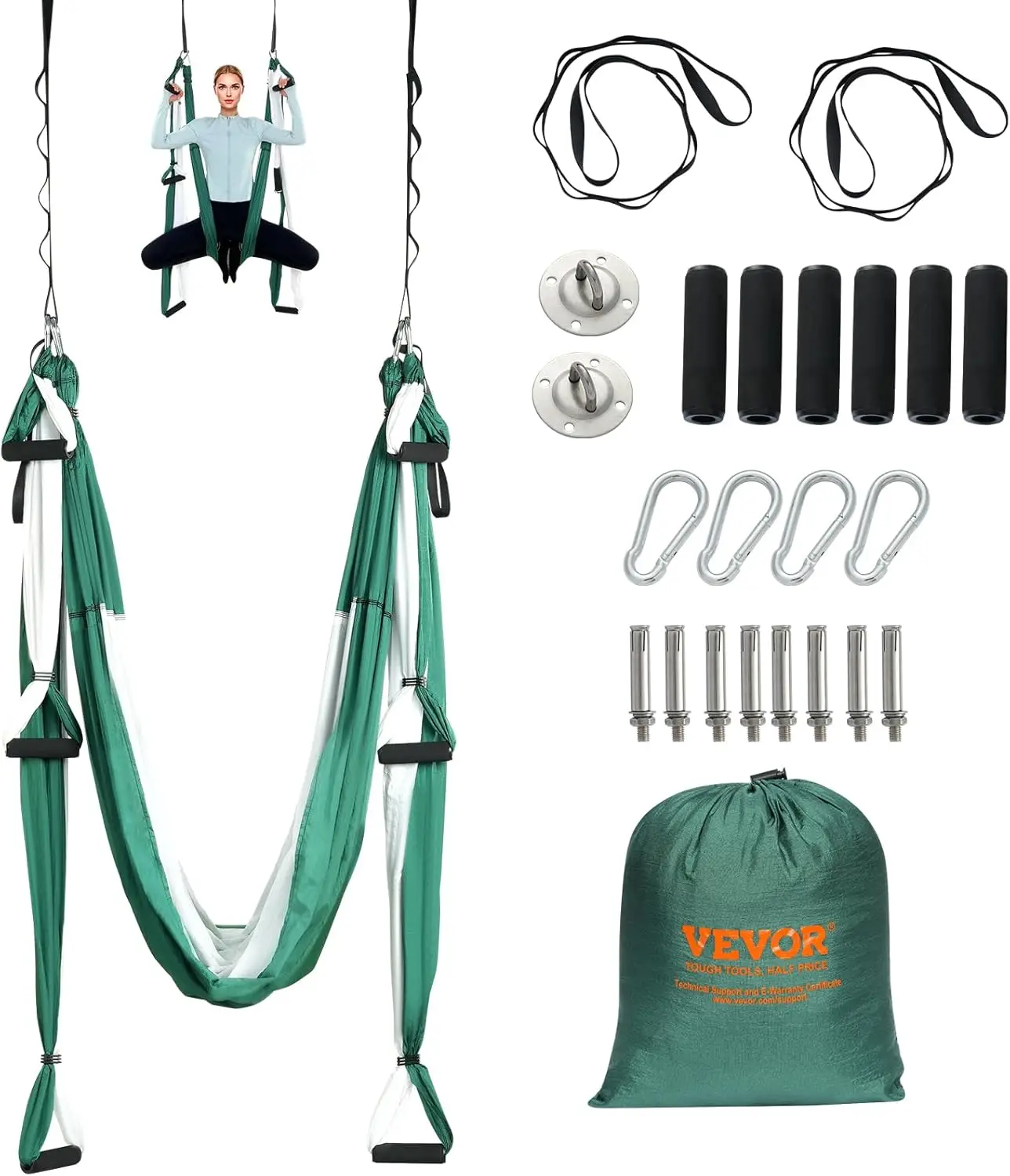 Aerial Yoga Swing Set, 2.7 Yards Yoga Hammock Hanging Swing Aerial Sling Inversion Fly Kit Trapeze Inversion Equipment
Aerial Yoga Swing Set, 2.7 Yards Yoga Hammock Hanging Swing Aerial Sling Inversion Fly Kit Trapeze Inversion Equipment