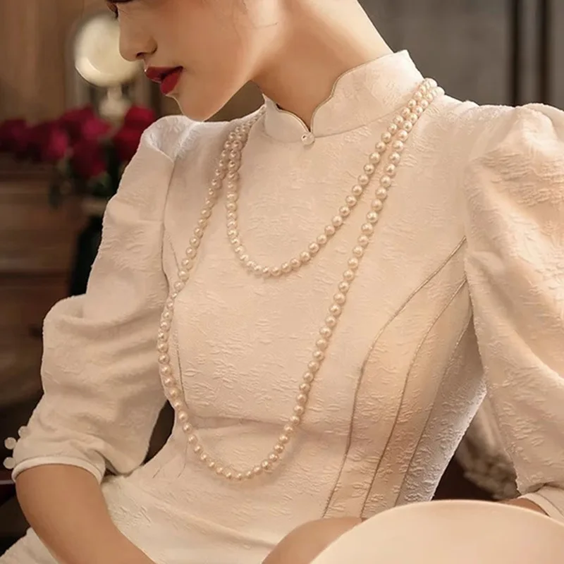 150cm Elegant Vintage Double Layers Pearl Long Necklace for Women Lady Exquisite Sweater Coat Collar Pendant Chains Jewelry
150cm Elegant Vintage Double Layers Pearl Long Necklace for Women Lady Exquisite Sweater Coat Collar Pendant Chains Jewelry