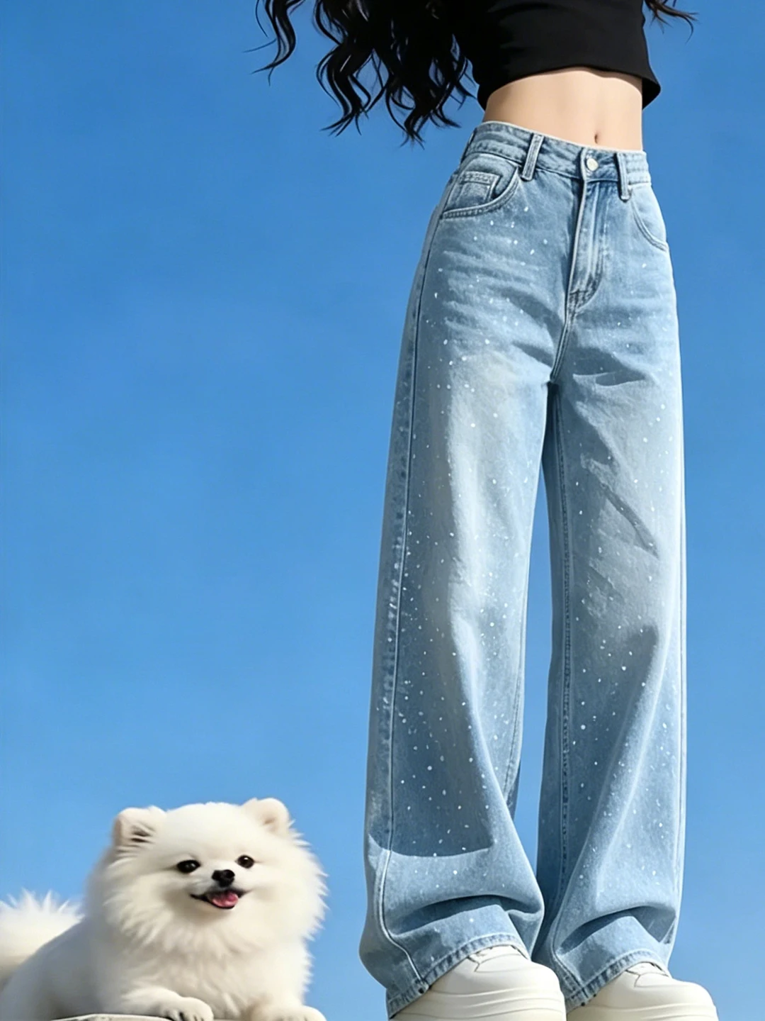 Blue Shiny Diamond Wide Leg Jeans Women's High Waist Summer New Small Size Straight Tube Floor-Length Pants
Blue Shiny Diamond Wide Leg Jeans Women's High Waist Summer New Small Size Straight Tube Floor-Length Pants