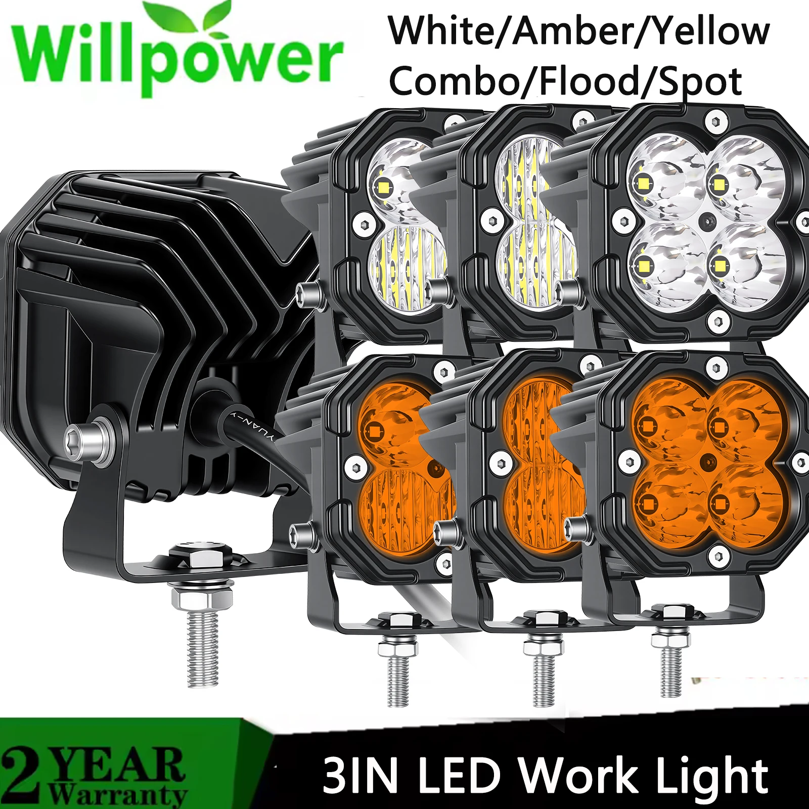 Willpower 2PCS 30W Motorcycle LED Light Bar Fog Light Driving Lamp Waterproof for ATV UTV 4x4 Offroad Car Amber/White/Yellow
Willpower 2PCS 30W Motorcycle LED Light Bar Fog Light Driving Lamp Waterproof for ATV UTV 4x4 Offroad Car Amber/White/Yellow