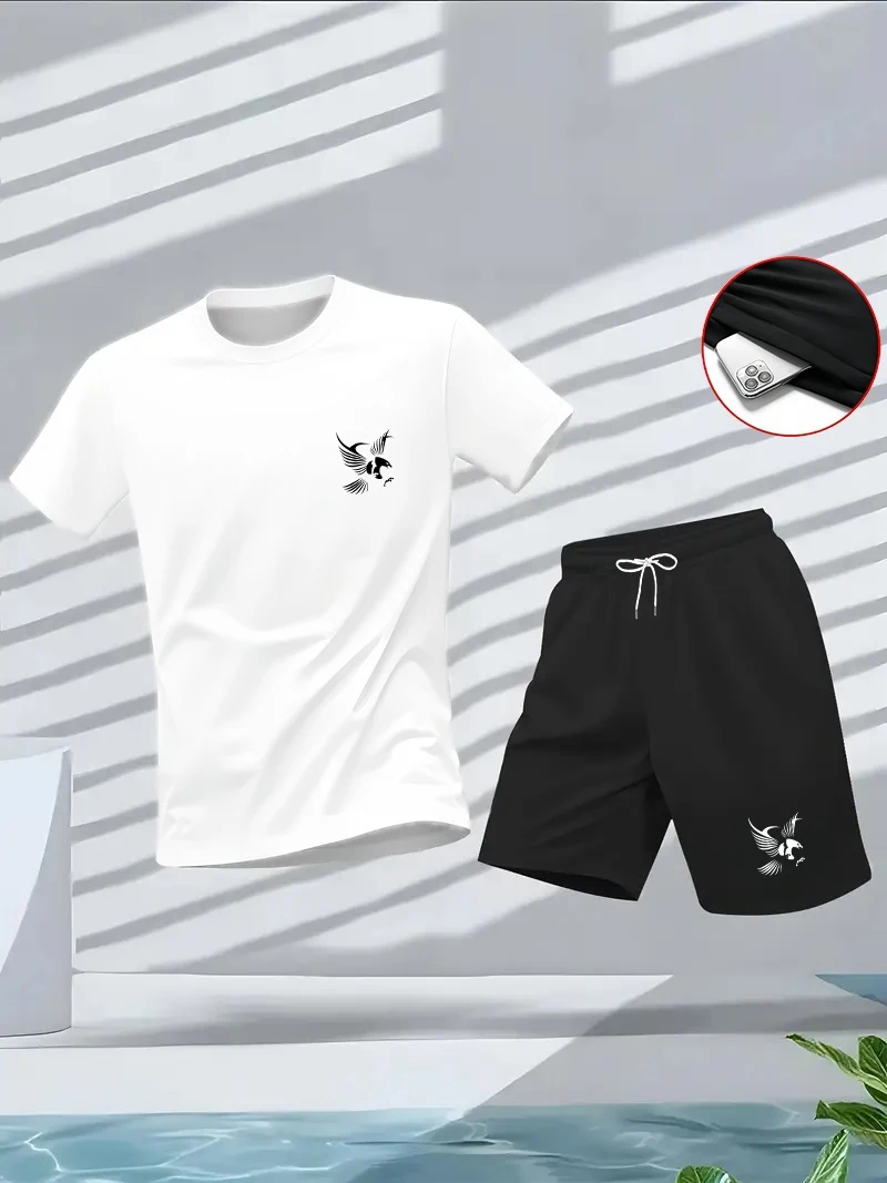 Men's Summer Men's Fitness and Sports Set_ Round-neck Short-sleeved T-shirt, Five-inch Shorts, Slimming Two-piece Set Outdoor
Men's Summer Men's Fitness and Sports Set_ Round-neck Short-sleeved T-shirt, Five-inch Shorts, Slimming Two-piece Set Outdoor