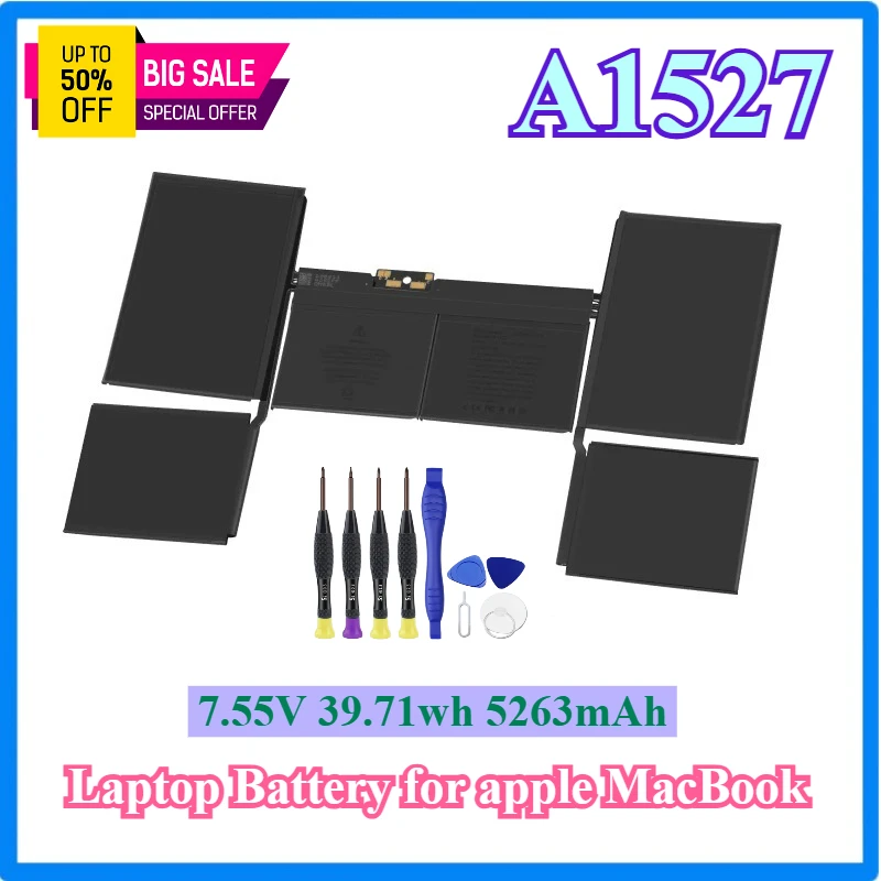 Аккумулятор A1534 A1527 (начала начало 2015 г.) в середине 2017 г.) для Apple MacBook 12-дюймовый Retina EMC 2746 2991 3099 MNYG2 MLHA2 MNYF2 MF855
Аккумулятор A1534 A1527 (начала начало 2015 г.) в середине 2017 г.) для Apple MacBook 12-дюймовый Retina EMC 2746 2991 3099 MNYG2 MLHA2 MNYF2 MF855