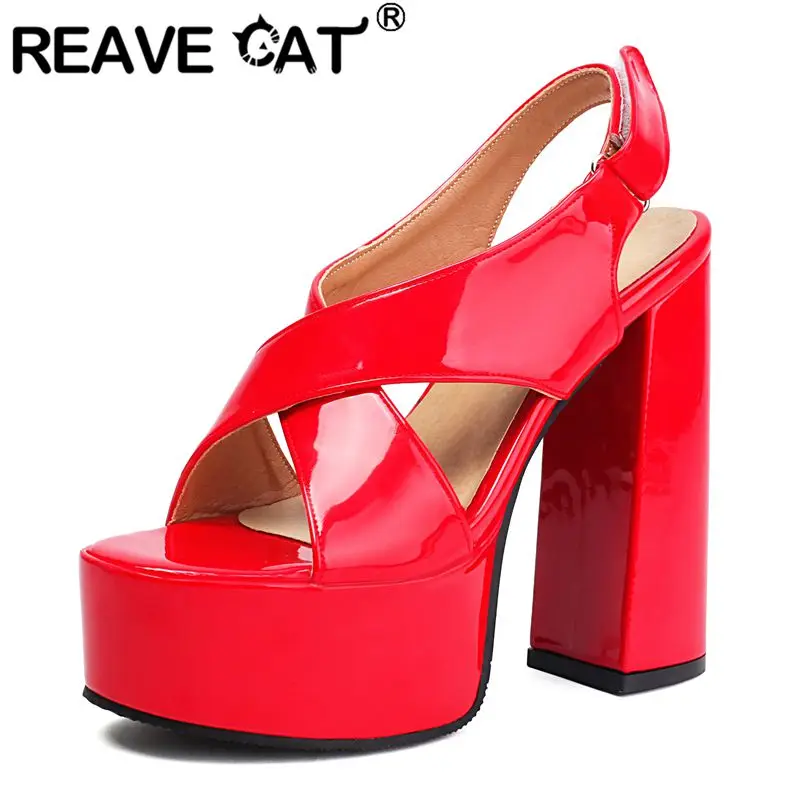 REAVE CAT Модные женские блестящие сандалии с открытым носком на блочном каблуке 14 см на платформе 4,5 см на липучке размера плюс 41 42 43 Сексуальная обувь для свиданий
REAVE CAT Модные женские блестящие сандалии с открытым носком на блочном каблуке 14 см на платформе 4,5 см на липучке размера плюс 41 42 43 Сексуальная обувь для свиданий