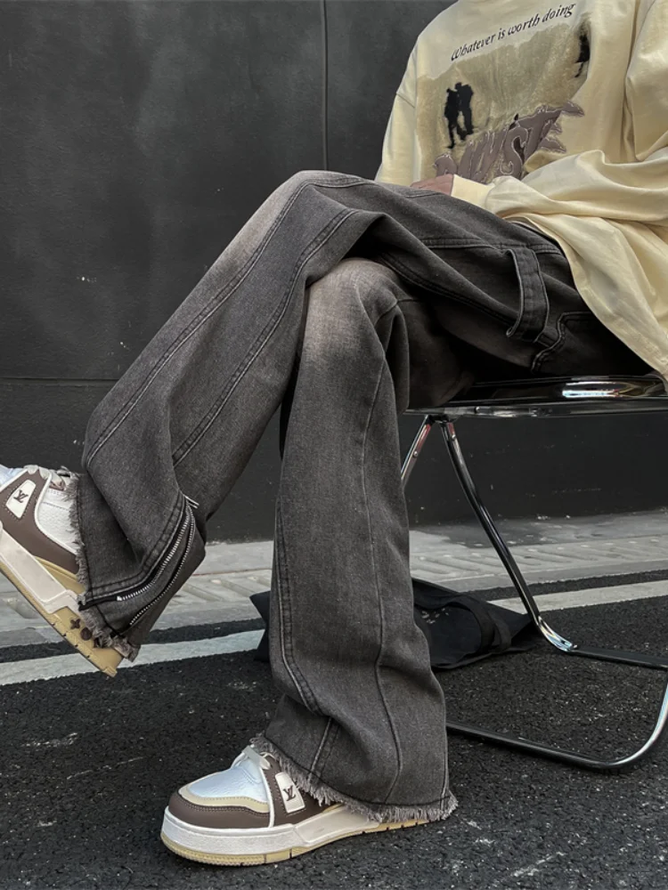 Retro American Denim Jeans Men's Spring Autumn Trendy Loose Wide Leg Pants High Sensation Cool Straight Tube Trousers
Retro American Denim Jeans Men's Spring Autumn Trendy Loose Wide Leg Pants High Sensation Cool Straight Tube Trousers