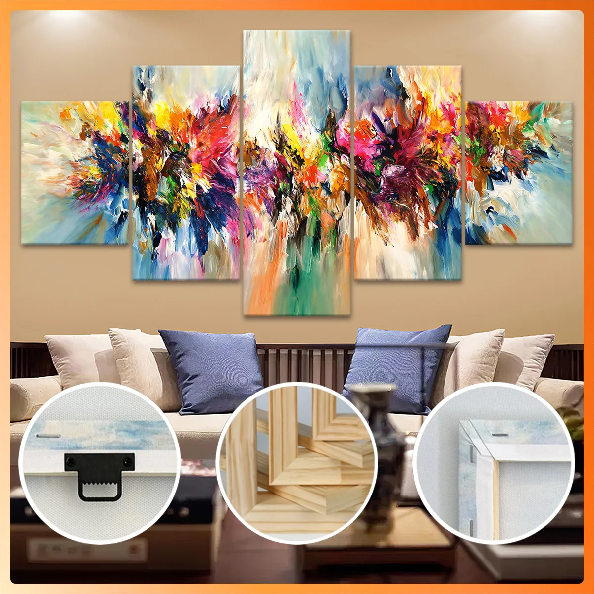 5pcs Wooden Framed Canvas, Vibrant Abstract Floral Composition, Fashion Poster, Art for Home Decoration, Pattern Wall Art
5pcs Wooden Framed Canvas, Vibrant Abstract Floral Composition, Fashion Poster, Art for Home Decoration, Pattern Wall Art