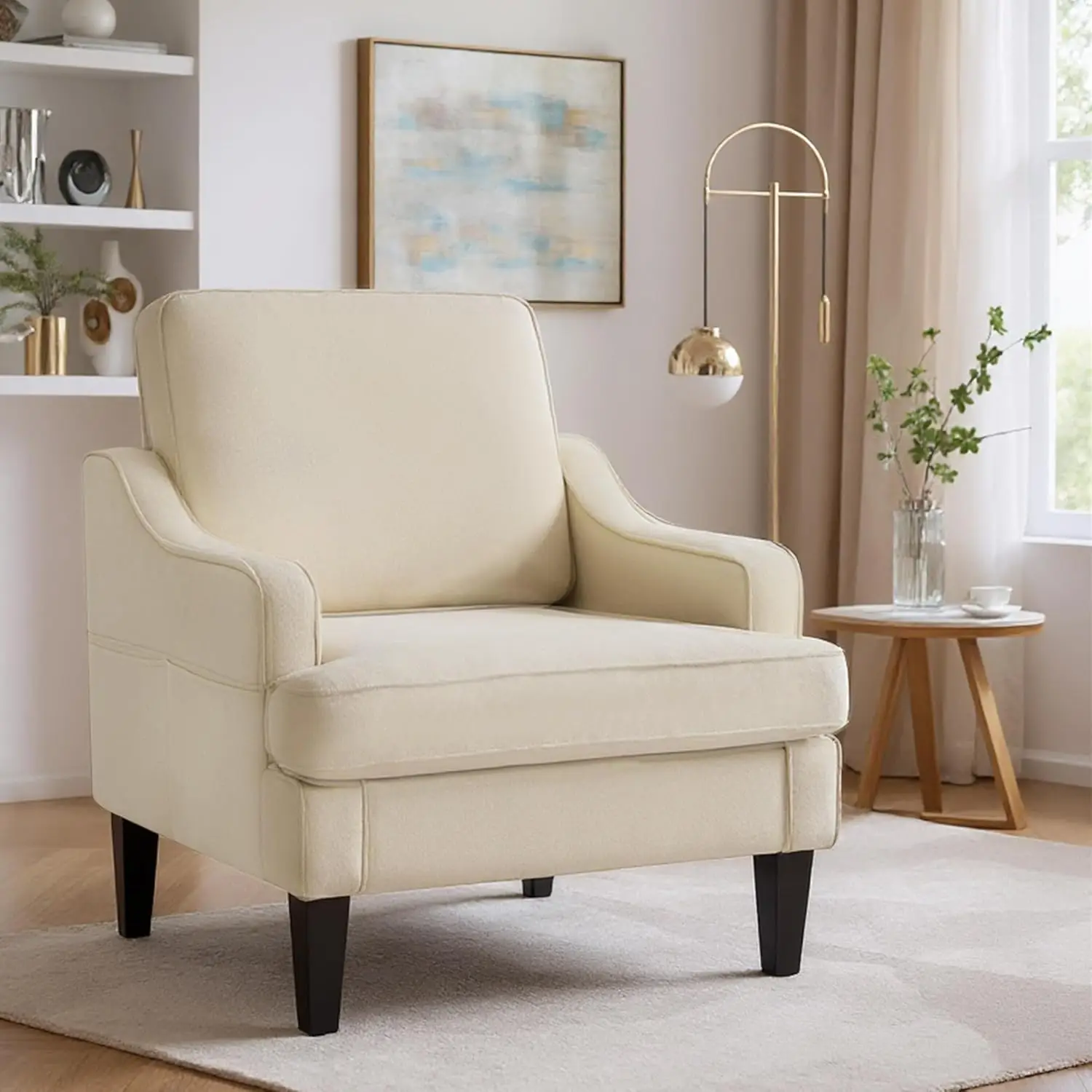 Accent Chair for Living Room,Mid-CenturyFabric Living Room Chairs,Upholstered Reading Chair for Bedroom,Single Sofa Chair
Accent Chair for Living Room,Mid-CenturyFabric Living Room Chairs,Upholstered Reading Chair for Bedroom,Single Sofa Chair