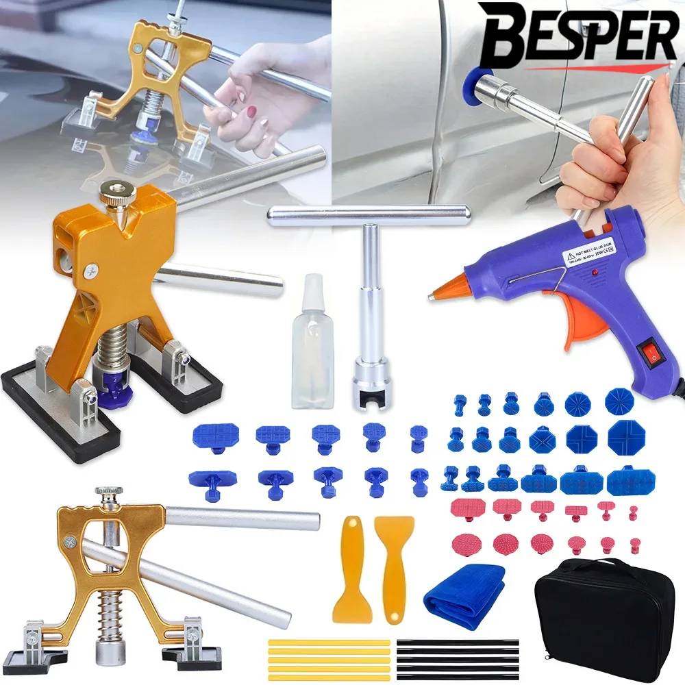 29/45Pcs Paintless Dent Repair Tool Dent Puller Kit Car Dent Ding Hail Removal Golden Lifter with US/EU Plug Glue Gun Tools
29/45Pcs Paintless Dent Repair Tool Dent Puller Kit Car Dent Ding Hail Removal Golden Lifter with US/EU Plug Glue Gun Tools
