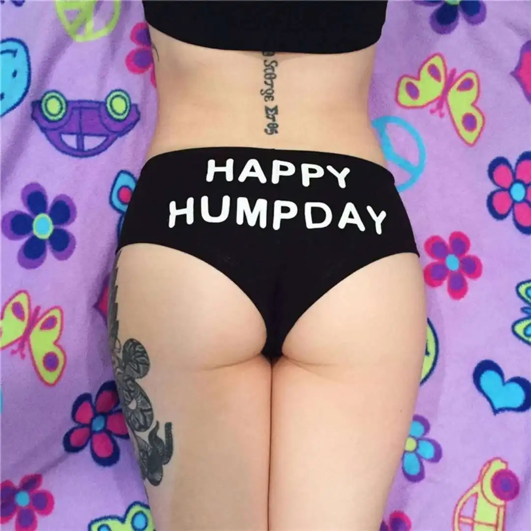 Women's Sexy Naughty Happy Humpday Print Panties Comfortable Cute Sweet Novelty Underwear Briefs Gifts
Women's Sexy Naughty Happy Humpday Print Panties Comfortable Cute Sweet Novelty Underwear Briefs Gifts