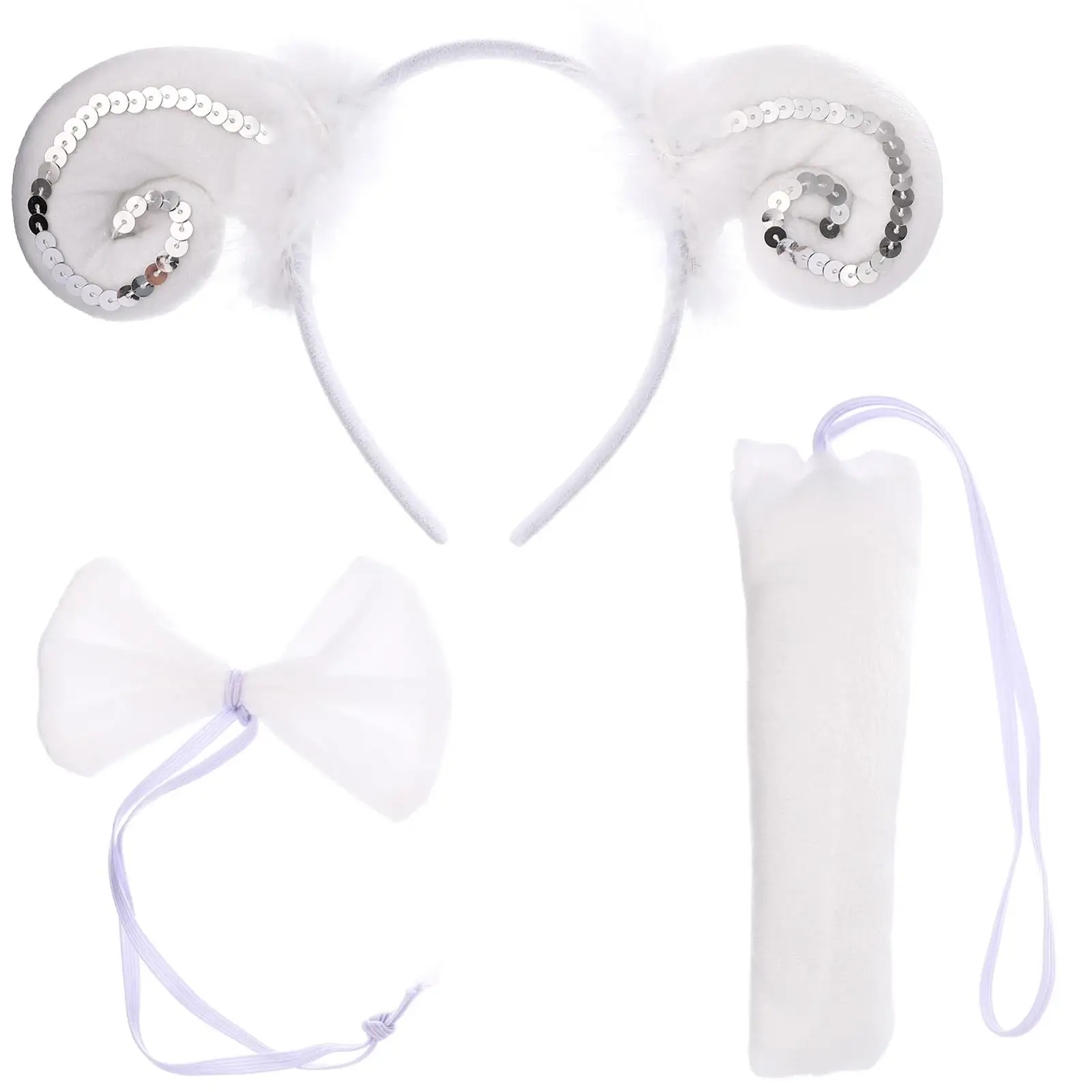 Sheep Headband Bow Tie Tail Three Piece Set Novelty Costume Party Farm Animal Accessories Ears Headband Cosplay
Sheep Headband Bow Tie Tail Three Piece Set Novelty Costume Party Farm Animal Accessories Ears Headband Cosplay