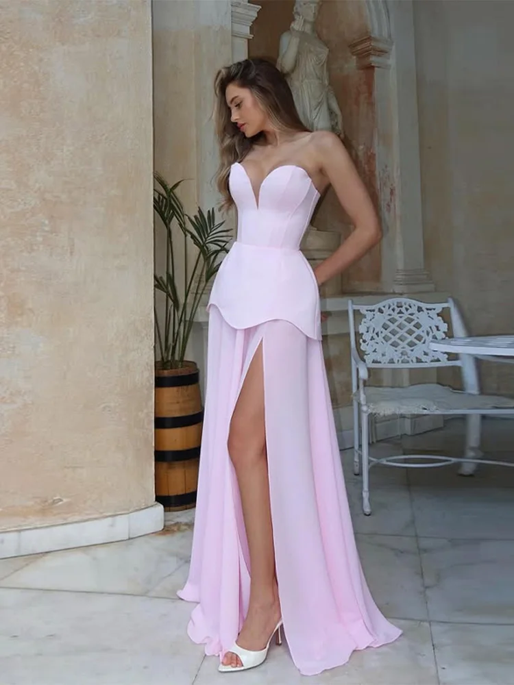 Women's Skirt Suit Sexy Irregular Off Shoulder Strapless Corset Backless Top Slit Maxi Skirt Set Female Summer Lady Party Outfit
Women's Skirt Suit Sexy Irregular Off Shoulder Strapless Corset Backless Top Slit Maxi Skirt Set Female Summer Lady Party Outfit