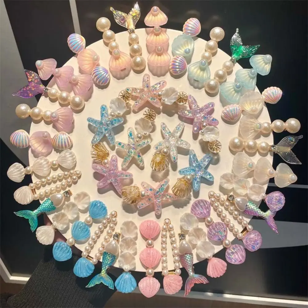 5pcs New Ocean Series Shell Starfish Hair Clips Pink Purple Mermaid Hairpins Pearl Princess Headdress Girls
5pcs New Ocean Series Shell Starfish Hair Clips Pink Purple Mermaid Hairpins Pearl Princess Headdress Girls