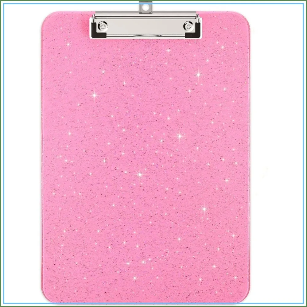 A4 Plastic Glitter Clipboard, Sparkly Cute 12.5 x 9 Letter Size for Office & School Supplies, Low Profile Clip
A4 Plastic Glitter Clipboard, Sparkly Cute 12.5 x 9 Letter Size for Office & School Supplies, Low Profile Clip