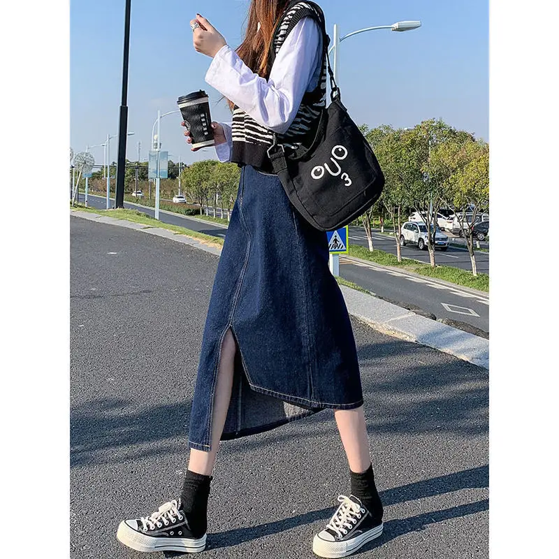 Jeans Skirt Women Denim Long Skirts Summer High Waist A-line Streetwear Split Denim Skirt Women Long Korean Blue Jean Skirt
Jeans Skirt Women Denim Long Skirts Summer High Waist A-line Streetwear Split Denim Skirt Women Long Korean Blue Jean Skirt
