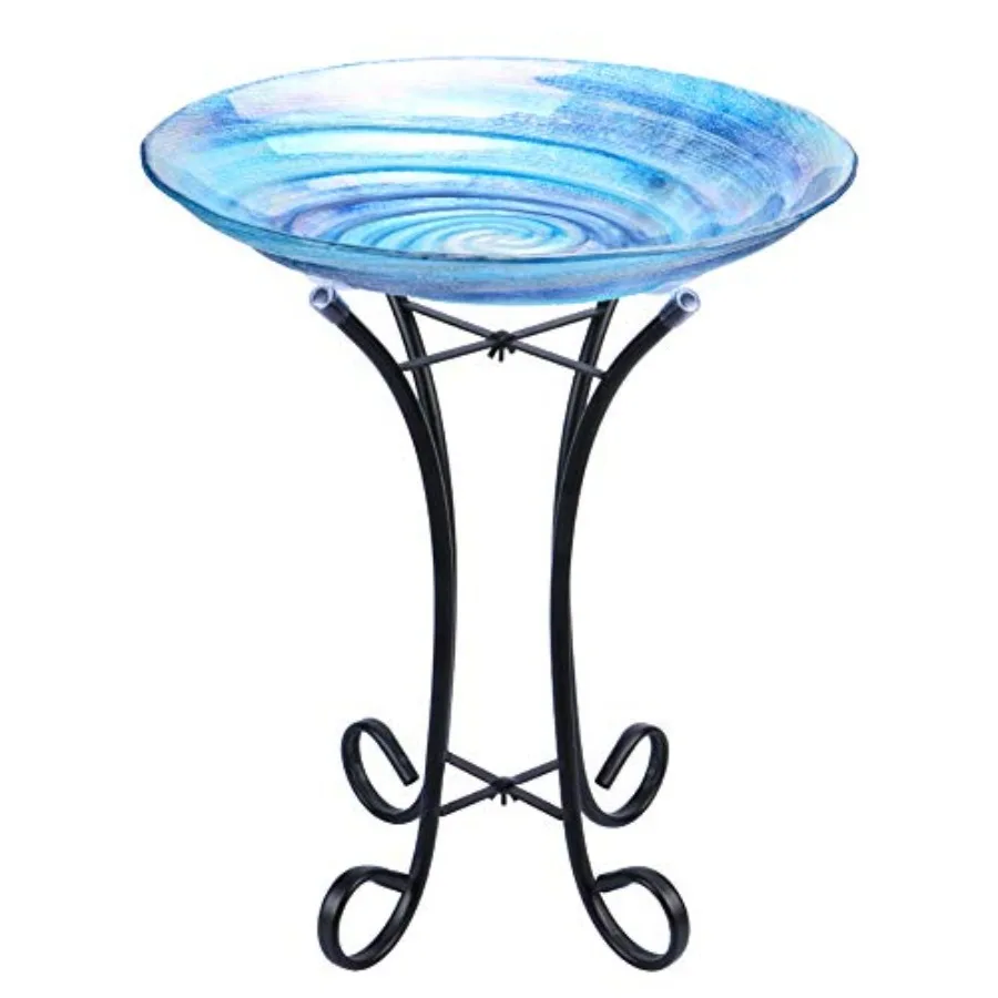 Outdoor Glass Birdbath with Metal Stand for Lawn Yard Garden Decor,18” Dia/21.65 Height
Outdoor Glass Birdbath with Metal Stand for Lawn Yard Garden Decor,18” Dia/21.65 Height