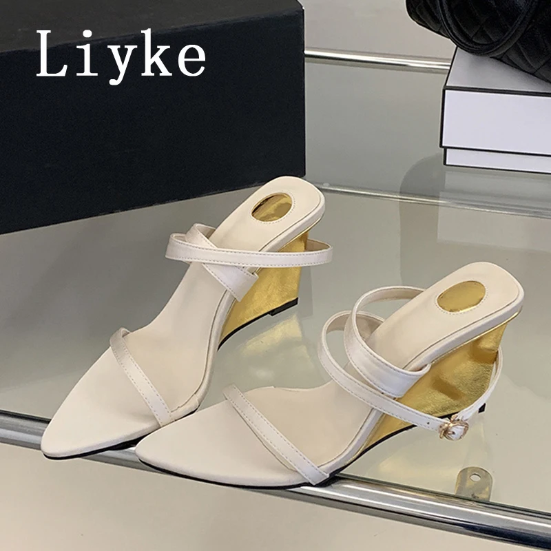 Liyke 2026 New Fashion Gold Wedges Heels Sandals Women Cozy Silk Pointed Open Toe High Heeled Shoes Sexy Ankle Strap Sandalias
Liyke 2026 New Fashion Gold Wedges Heels Sandals Women Cozy Silk Pointed Open Toe High Heeled Shoes Sexy Ankle Strap Sandalias