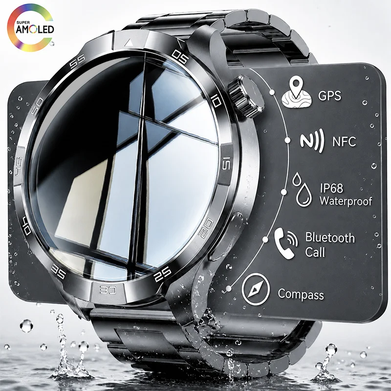 2026 Premium 1.85" AMOLED Smart Watch Men GPS NFC IP68 Waterproof Bluetooth Call Compass Stainless Steel Smartwatch Android iOS
2026 Premium 1.85" AMOLED Smart Watch Men GPS NFC IP68 Waterproof Bluetooth Call Compass Stainless Steel Smartwatch Android iOS